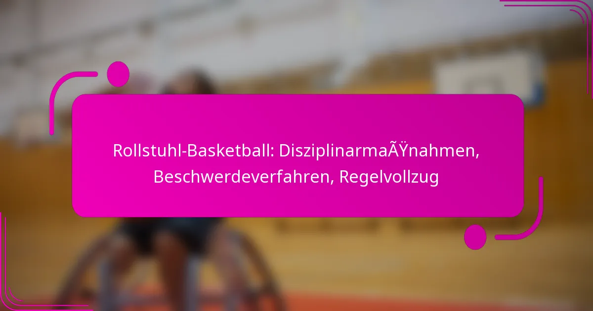Rollstuhl-Basketball: Disziplinarmaßnahmen, Beschwerdeverfahren, Regelvollzug