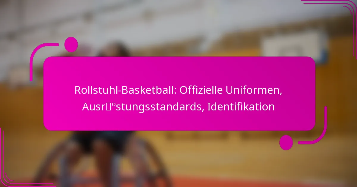 Rollstuhl-Basketball: Offizielle Uniformen, Ausrüstungsstandards, Identifikation