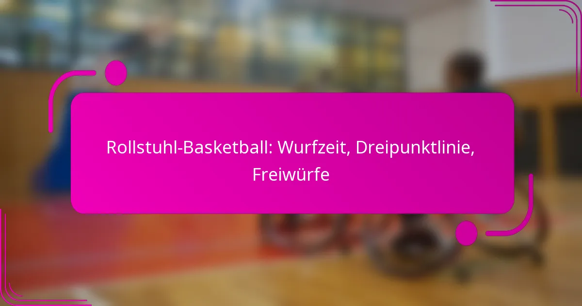 Rollstuhl-Basketball: Wurfzeit, Dreipunktlinie, Freiwürfe