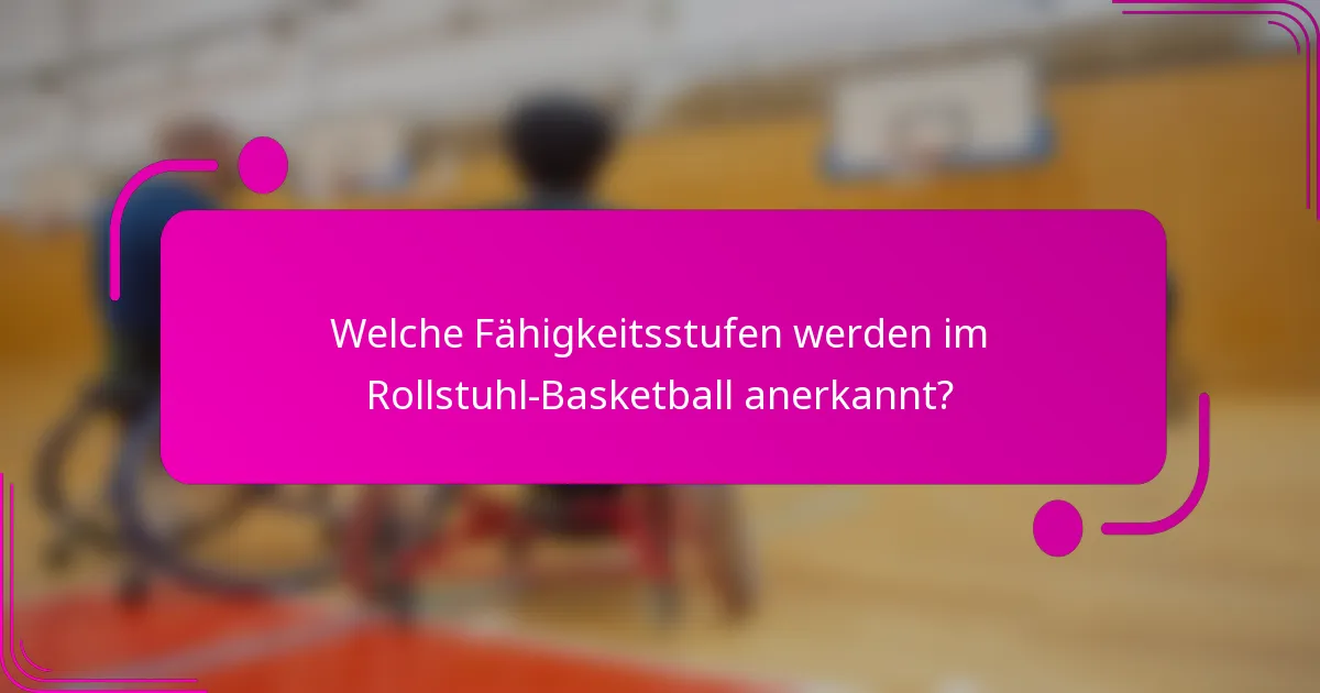 Welche Fähigkeitsstufen werden im Rollstuhl-Basketball anerkannt?