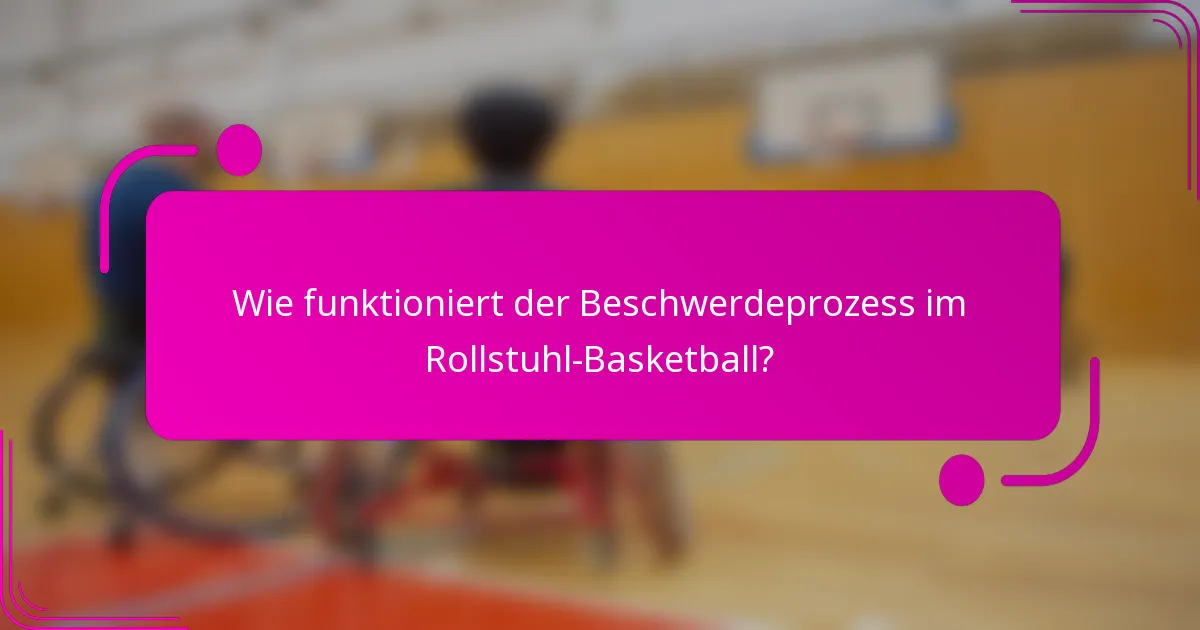 Wie funktioniert der Beschwerdeprozess im Rollstuhl-Basketball?