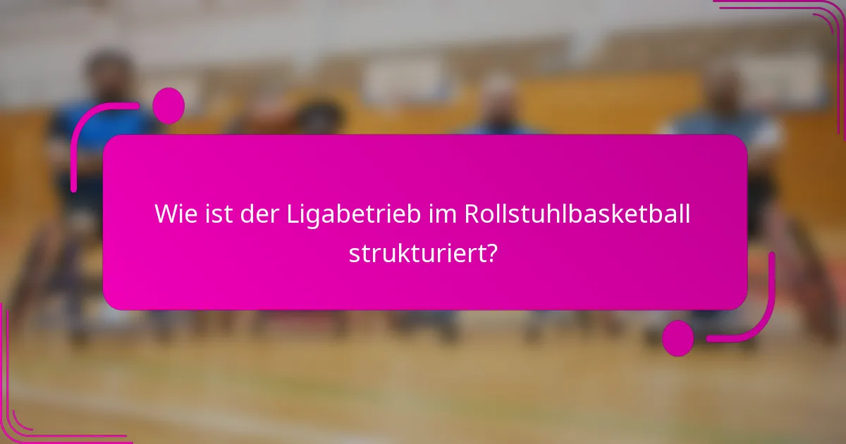 Wie ist der Ligabetrieb im Rollstuhlbasketball strukturiert?