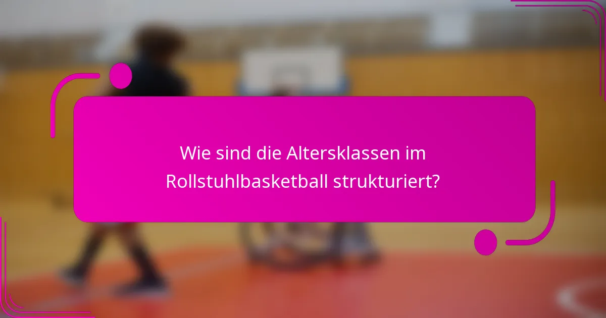 Wie sind die Altersklassen im Rollstuhlbasketball strukturiert?